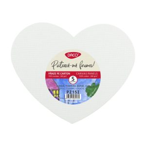 Pânză pictură pe carton Model inimă Set 5 DACO