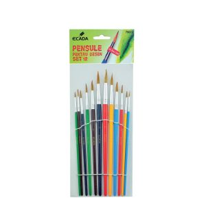 Pensule păr porc Set 12 ECADA