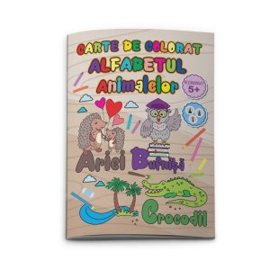 Carte de colorat A4 Alfabetul animalelor