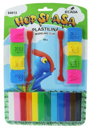 Plastilină 12x8 g + forme modelaj ECADA