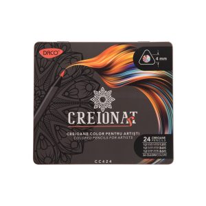Creion color 24 culori Cutie metalică DACO