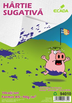 Hârtie sugativă A5 90 g/mp 10 coli/set ECADA