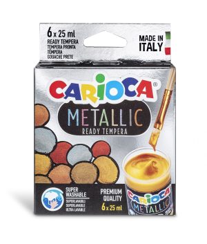 Culori tempera 6 culori 25 ml Metalice CARIOCA