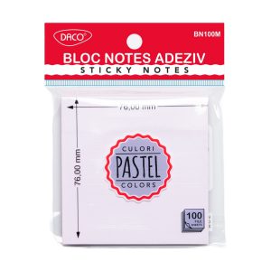 Bloc notes adeziv 76x76 mm Mov pastel DACO (Post-it)