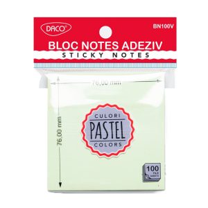 Bloc notes adeziv 76x76 mm Verde pastel DACO (Post-it)