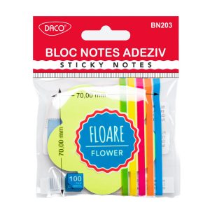 Bloc notes adeziv 7x7 mm Floare DACO (Post-it)