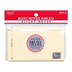 Bloc notes adeziv 127x76 mm Galben pastel DACO (Post-it)