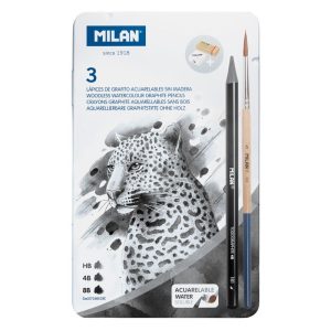 Creion grafit solubil cutie metalică MILAN