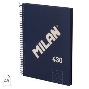 Caiet A5 80 file română spiră Albastru MILAN