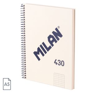 Caiet A5 80 file matematică spiră Bej MILAN