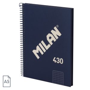 Caiet A5 80 file matematică spiră Albastru MILAN