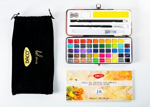 Acuarele 50 culori cutie metalică DACO AR050