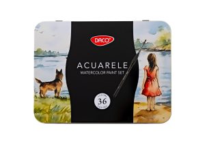 Acuarele 36 culori cutie metalică DACO AR136