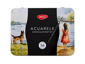 Acuarele 36 culori cutie metalică DACO AR136