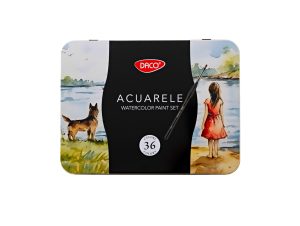 Acuarele 36 culori cutie metalică DACO AR136