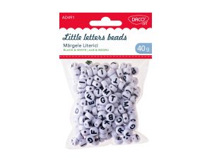 Accesorii craft - AD491 Mărgele literici alb-negru DACO