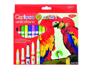Carioca 18 culori vârf conic Unicoloră DACO
