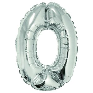 Balon folie cifra zero 40 cm Argintiu DACO