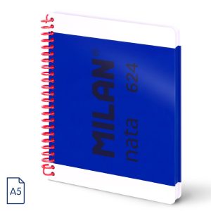 Caiet A5 80 file velin spiră Albastru Nata MILAN