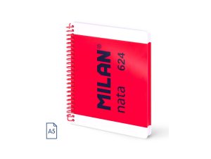 Caiet A5 80 file matematică spiră Roz Nata MILAN