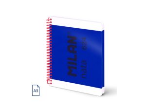 Caiet A5 80 file matematică spiră Albastru Nata MILAN