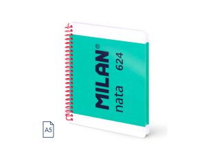 Caiet A5 80 file română spiră Verde Nata MILAN