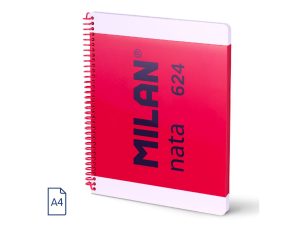 Caiet A4 80 file română spiră Roz Nata MILAN