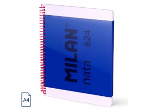 Caiet A4 80 file velin spiră Albastru Nata MILAN