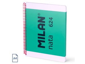 Caiet A4 80 file velin spiră Verde Nata MILAN