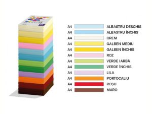 Carton color 160g/mp A4 250 coli ECADA Albastru închis