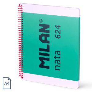 Caiet A4 80 file română spiră Verde Nata MILAN