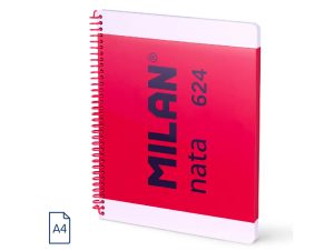 Caiet A4 80 file română spiră Roz Nata MILAN