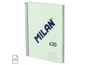 Caiet A5 80 file matematică spiră Verde MILAN