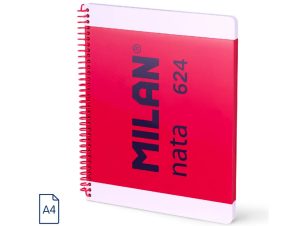 Caiet A4 80 file română spiră Roz Nata MILAN