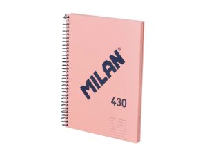 Caiet A5 80 file matematică spiră Roz MILAN