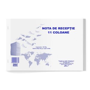 Notă de recepție cu TVA 11 coloane A4 carnet 100 file