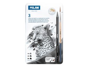 Creion grafit solubil cutie metalică MILAN