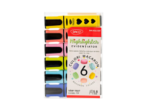 Marker evidențiator cu lichid Macaron set 6 DACO MK406/6M