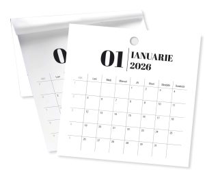 Calendar Perete Organiser 12 File, 32x32 cm – 2026