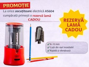 PROMOȚIE: Ascuțitoare electrică DACO AS604 + Rezervă lamă CADOU