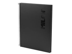 Caiet A4 80 file română spiră Negru Shadow MILAN