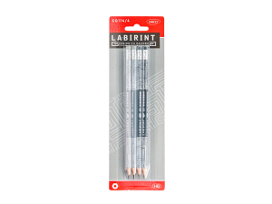 Creion negru cu radieră SET 4 Labirint DACO CG114/4