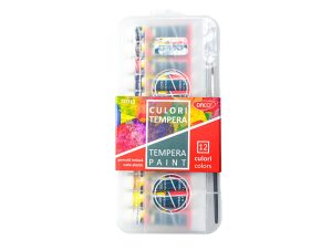 Culori tempera 12 culori 12 ml cutie plastic DACO